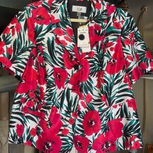 NEW, TAGGED "LE SUIT WOMAN" 16W SPRING SUMMER SHORT-SLEEVED JACKET COAT